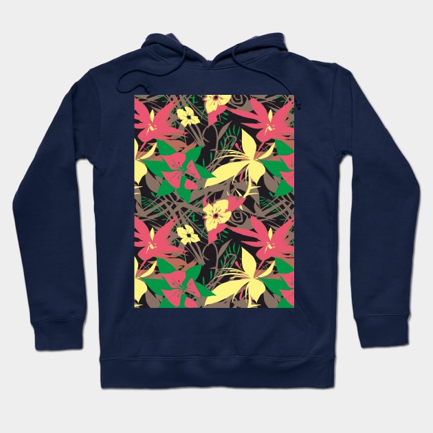 Colorful Flowers Print Hoodie by ilhnklv